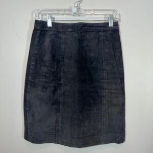 Global Identity G-III Vintage Black Suede Leather Skirt Size 7/8 Grunge 90's